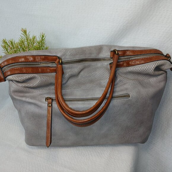 ANTIK KRAFT VEGAN LEATHER GRAY SACHEL , BOHO - Picture 4 of 11